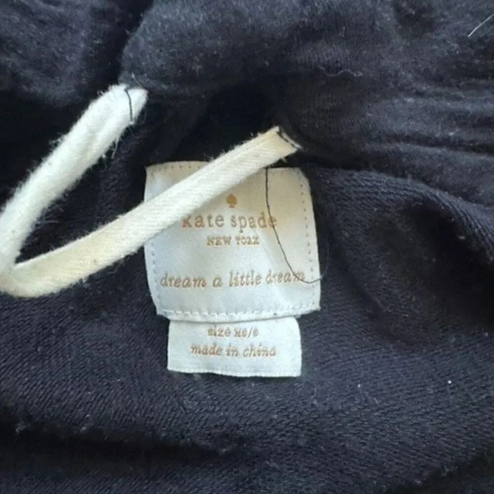 Kate Spade XS/S black robe light sleeper heavy dreamer - Picture 4 of 7